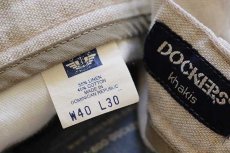 画像6: 90s DOCKERSドッカーズ ツータック スラックス リネン×コットンパンツ ベージュ w40 L30 (6)