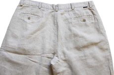 画像5: 90s DOCKERSドッカーズ ツータック スラックス リネン×コットンパンツ ベージュ w40 L30★Levi'sリーバイス (5)