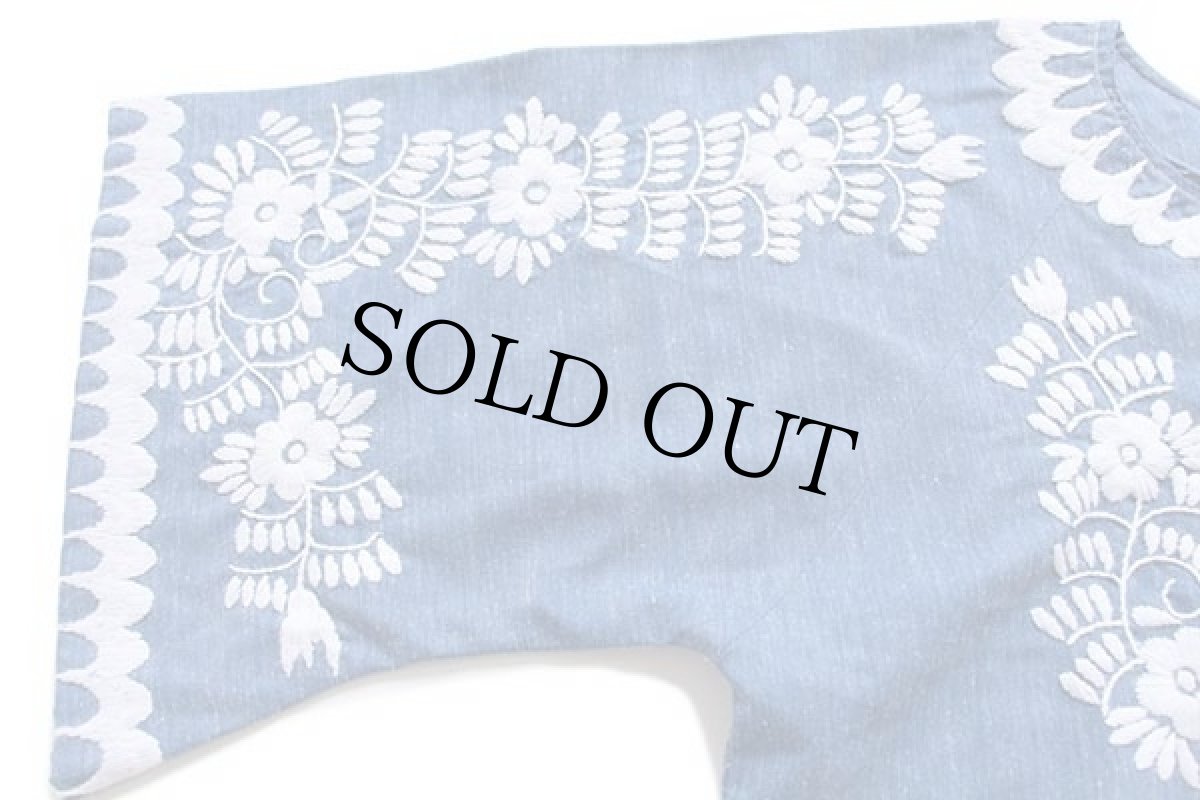 画像5: ハンドメイド 花柄 刺繍入り チュニック (5)