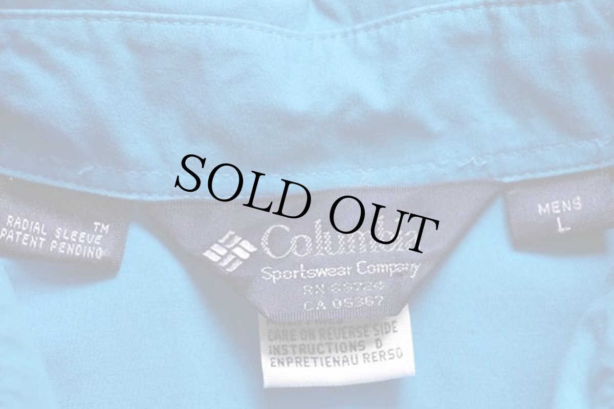 画像4: 90s Columbiaコロンビア BONEFISH FLATS 五分袖 コットンポプリン フィッシングシャツ 青 L (4)