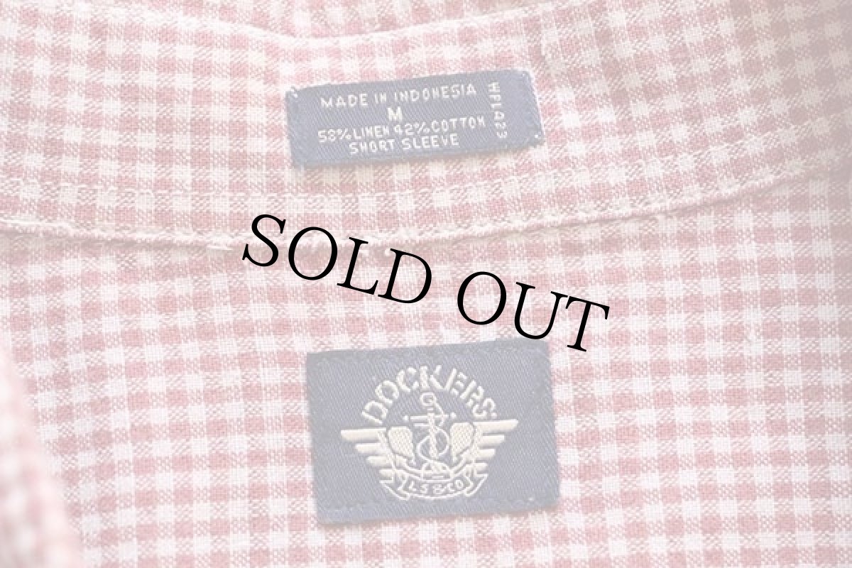 画像3: 90s DOCKERSドッカーズ ギンガムチェック ボタンダウン 半袖 リネン×コットンシャツ★Levi'sリーバイス (3)