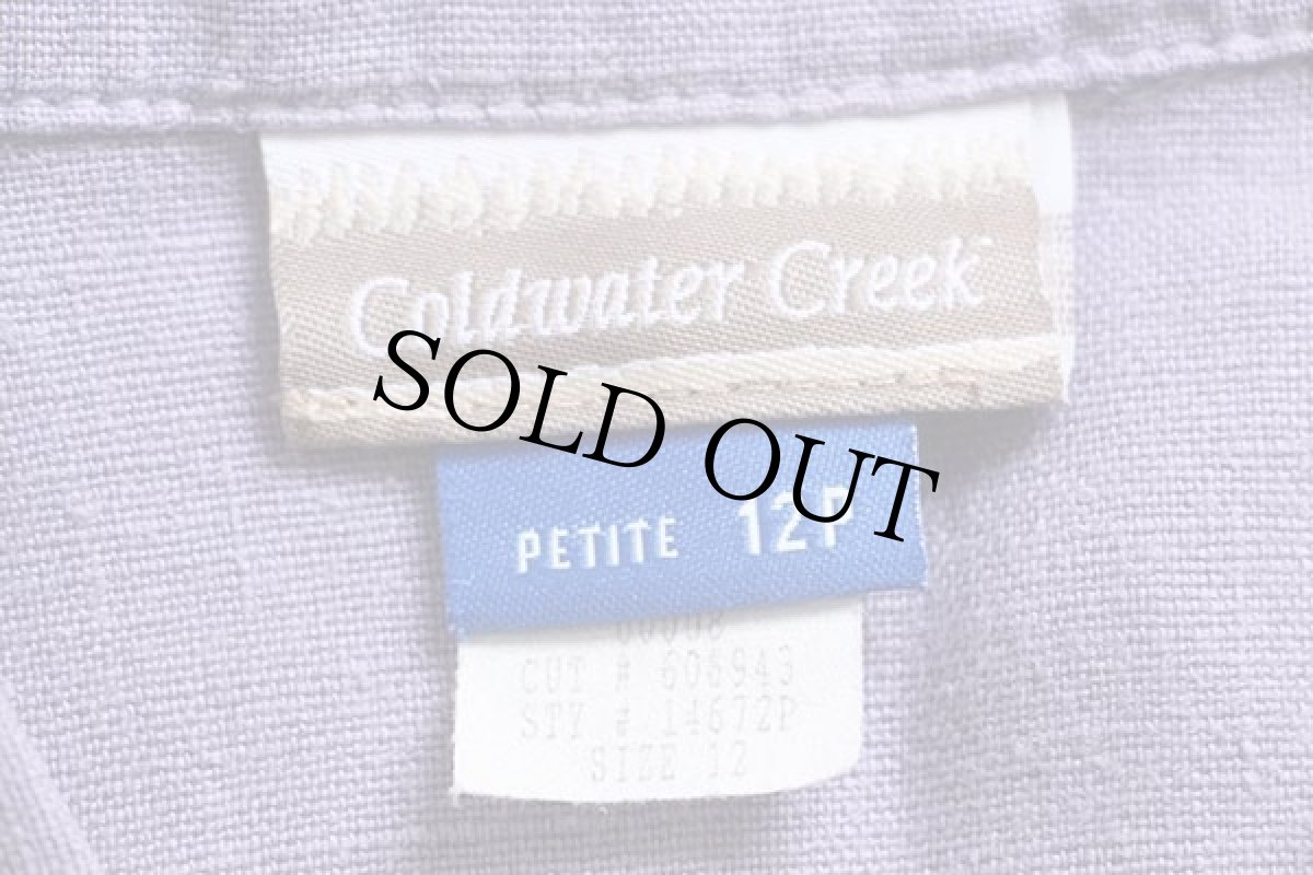 画像4: USA製 Coldwater Creek マキシ丈 半袖 リネン シャツワンピース 薄紫 12 (4)