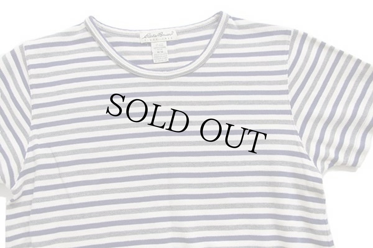 画像3: 90s EddieBauerエディーバウアー マルチボーダー コットン 鹿の子Tシャツ ワンピース M (3)