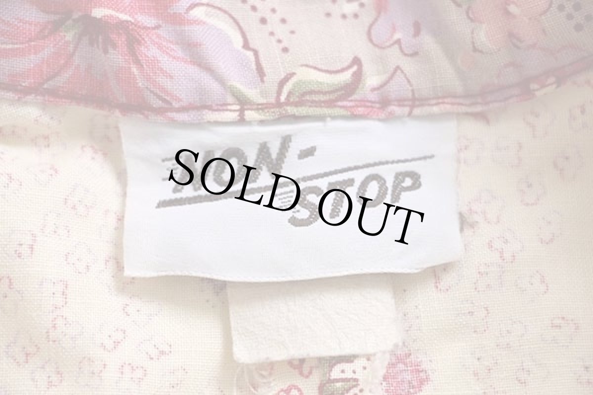 画像4: 70s NON-STOP 小花柄 総柄 バンドカラー 七分袖 コットン ワンピース (4)