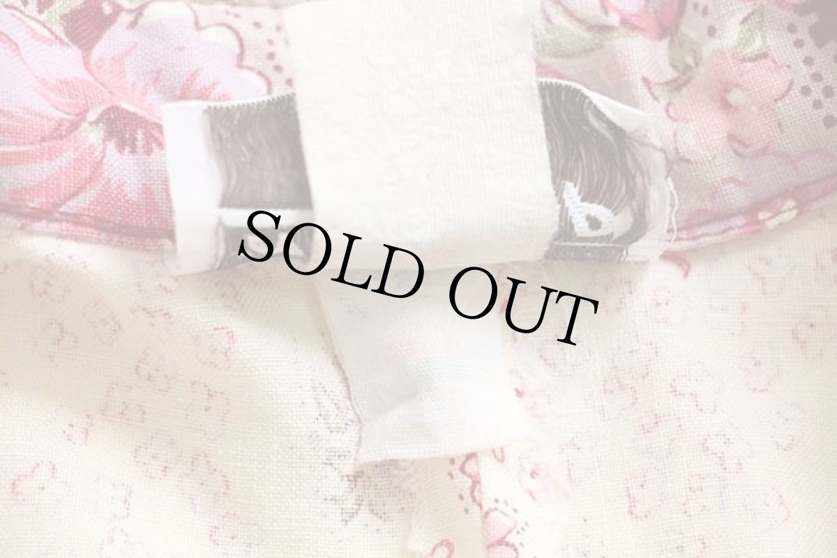 画像5: 70s NON-STOP 小花柄 総柄 バンドカラー 七分袖 コットン ワンピース (5)