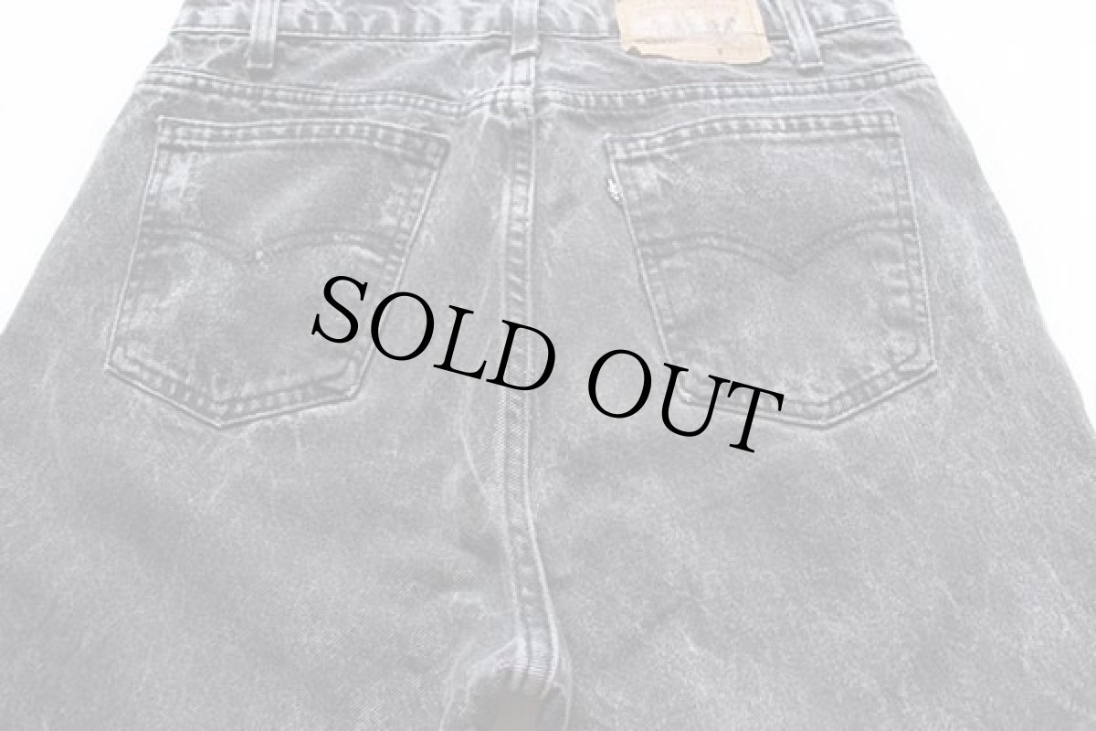 画像5: 90s USA製 Levi'sリーバイス 550 ケミカルウォッシュ ブラック デニムパンツ w33 L30★アシッド (5)