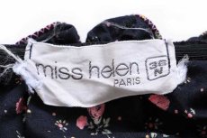 画像4: フランス製 miss helen 小花柄 総柄 ロング コットン ワンピース 黒 36N (4)