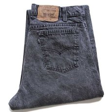 画像1: 80s USA製 Levi'sリーバイス 550 ケミカルウォッシュ ブラック デニムパンツ w34 L34★アシッド (1)