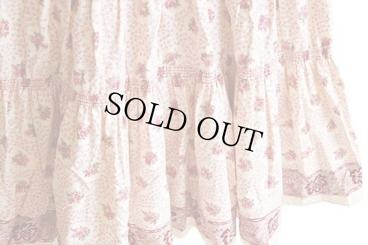 画像6: 70s NON-STOP 小花柄 総柄 バンドカラー 七分袖 コットン ワンピース (6)