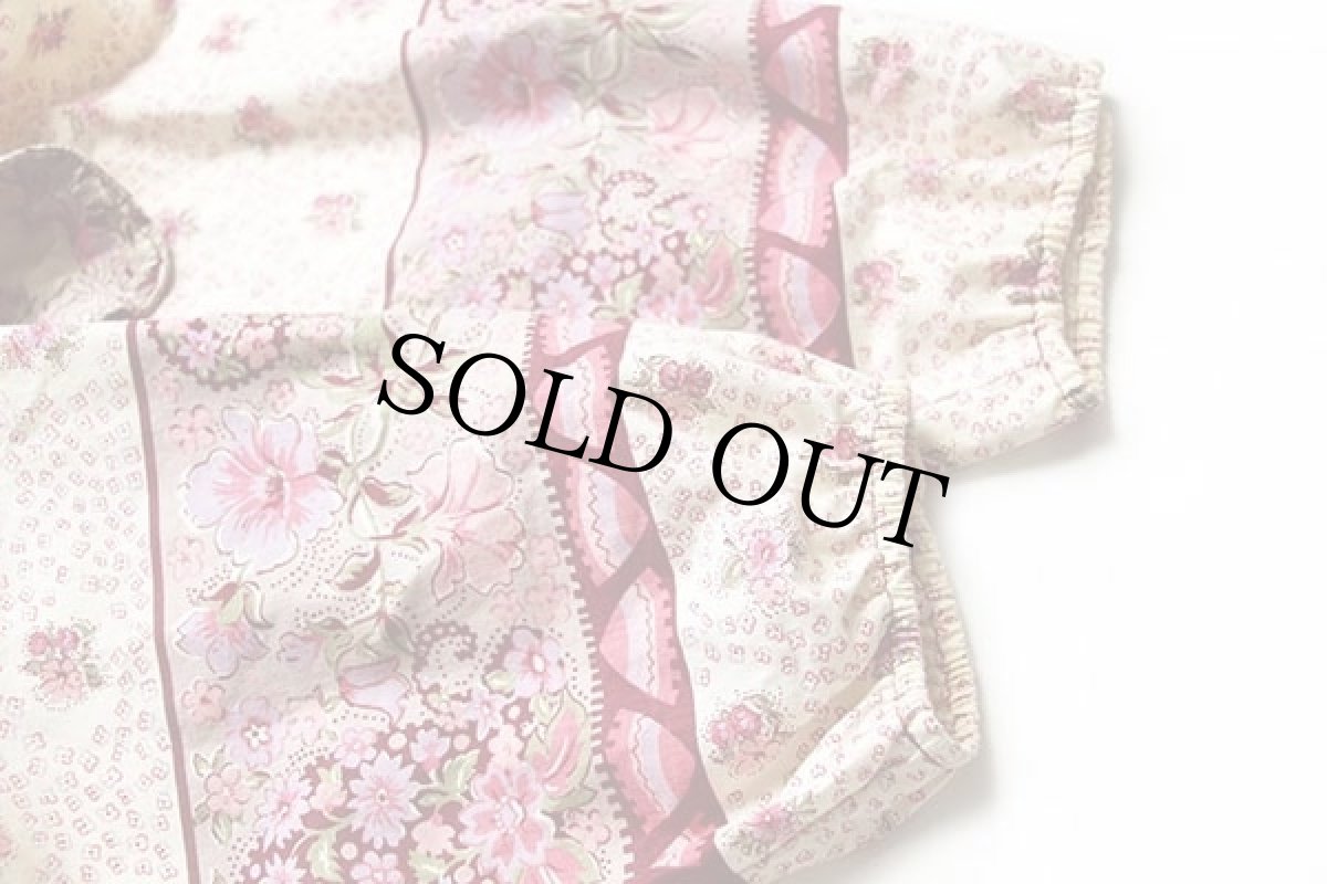 画像7: 70s NON-STOP 小花柄 総柄 バンドカラー 七分袖 コットン ワンピース (7)