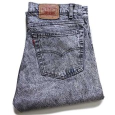 画像1: 80s USA製 Levi'sリーバイス 505 ケミカルウォッシュ ブラック デニムパンツ w38 L32★アシッド (1)