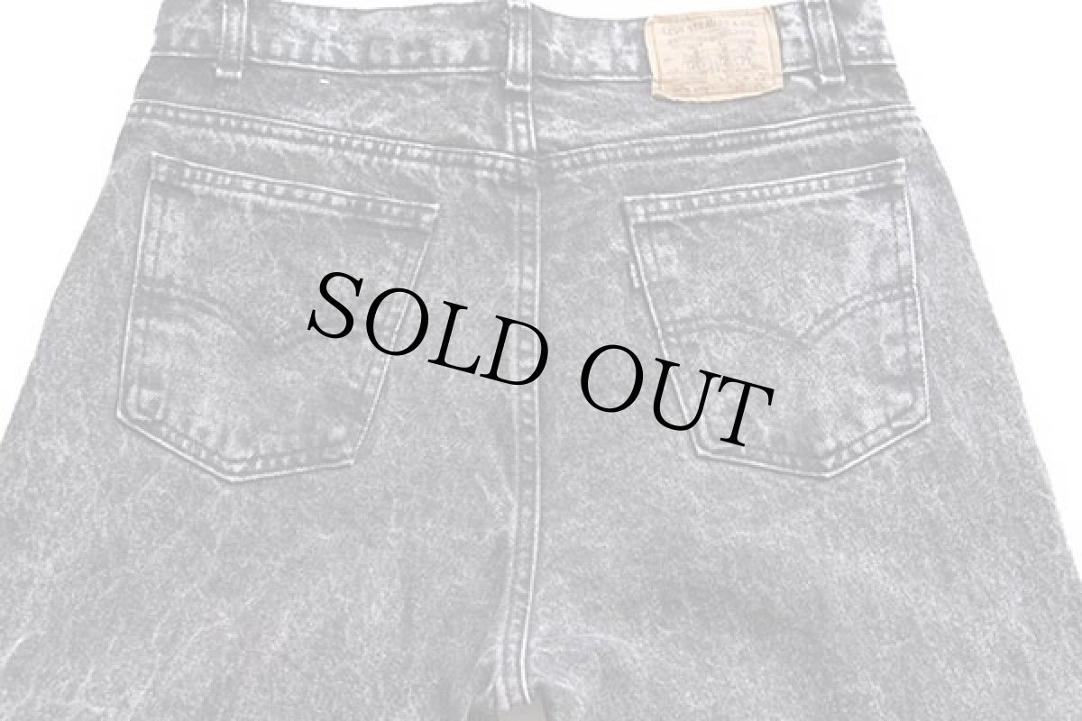 画像5: 80s USA製 Levi'sリーバイス 550 ケミカルウォッシュ ブラック デニムパンツ w34★アシッド (5)