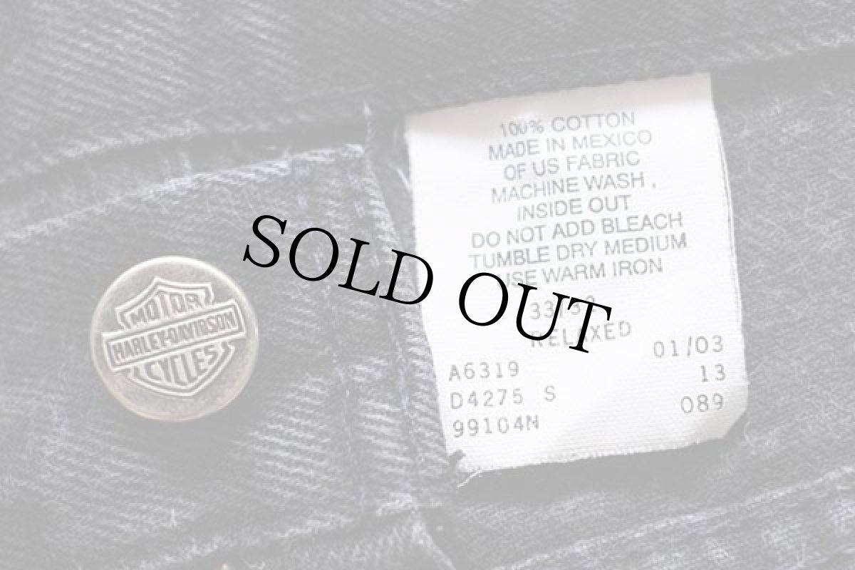 画像6: 00s メキシコ製 HARLEY-DAVIDSON ハーレー ダビッドソン ブラック デニムパンツ w33 (6)