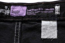 画像3: 90s Levi'sリーバイス silverTabシルバータブ baggy ワンタック ブラックデニム ショートパンツ カスタム 後染め w38 (3)