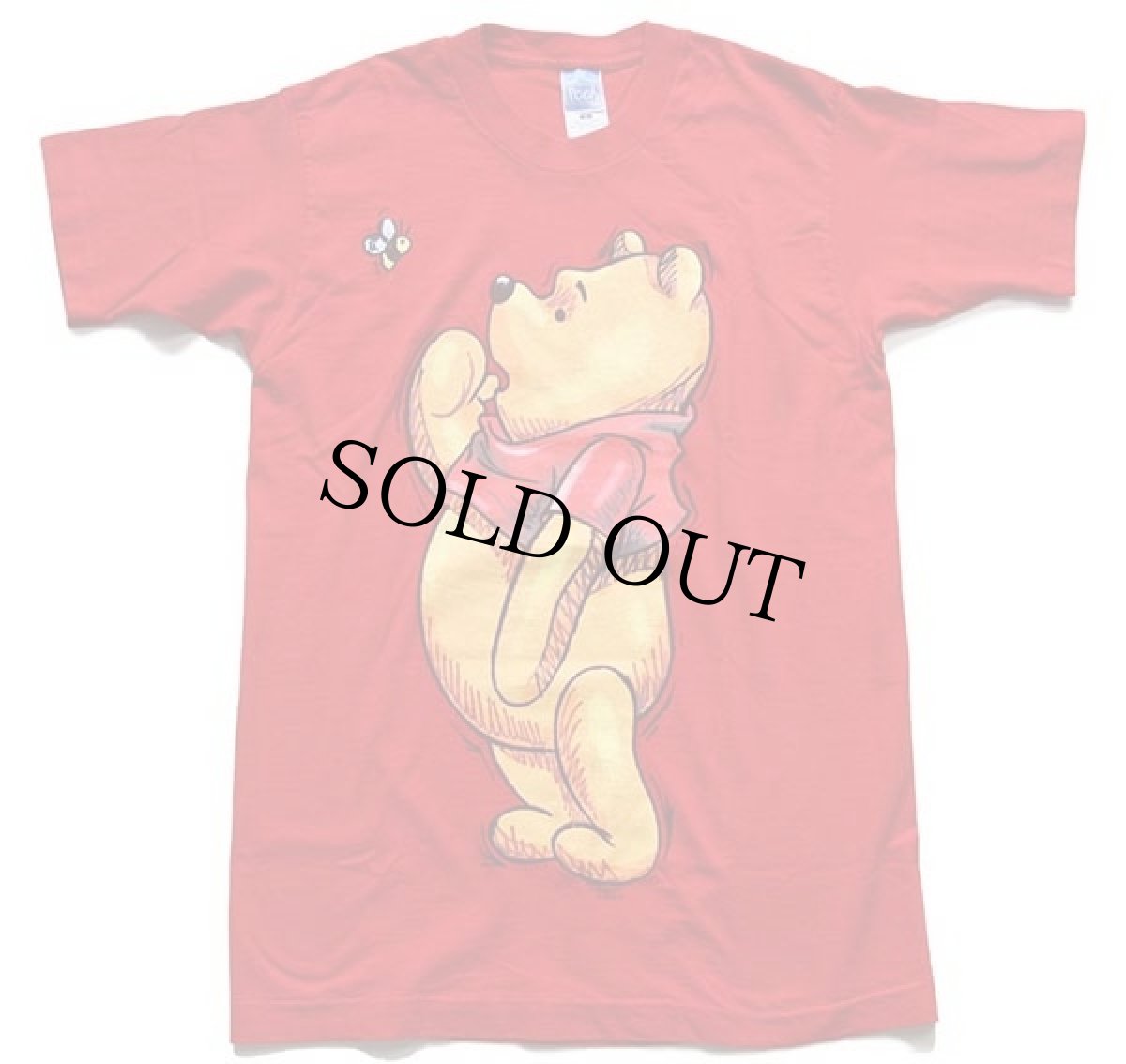 画像2: 90s USA製 Disneyディズニー Pooh クマのプーさん コットンTシャツ 赤 M (2)