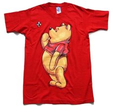 画像2: 90s USA製 Disneyディズニー Pooh クマのプーさん コットンTシャツ 赤 M (2)