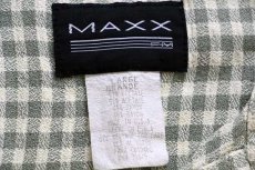 画像3: 90s USA製 MAXX ギンガムチェック 半袖 レーヨン混 オープンカラーシャツ 薄緑×アイボリー L (3)