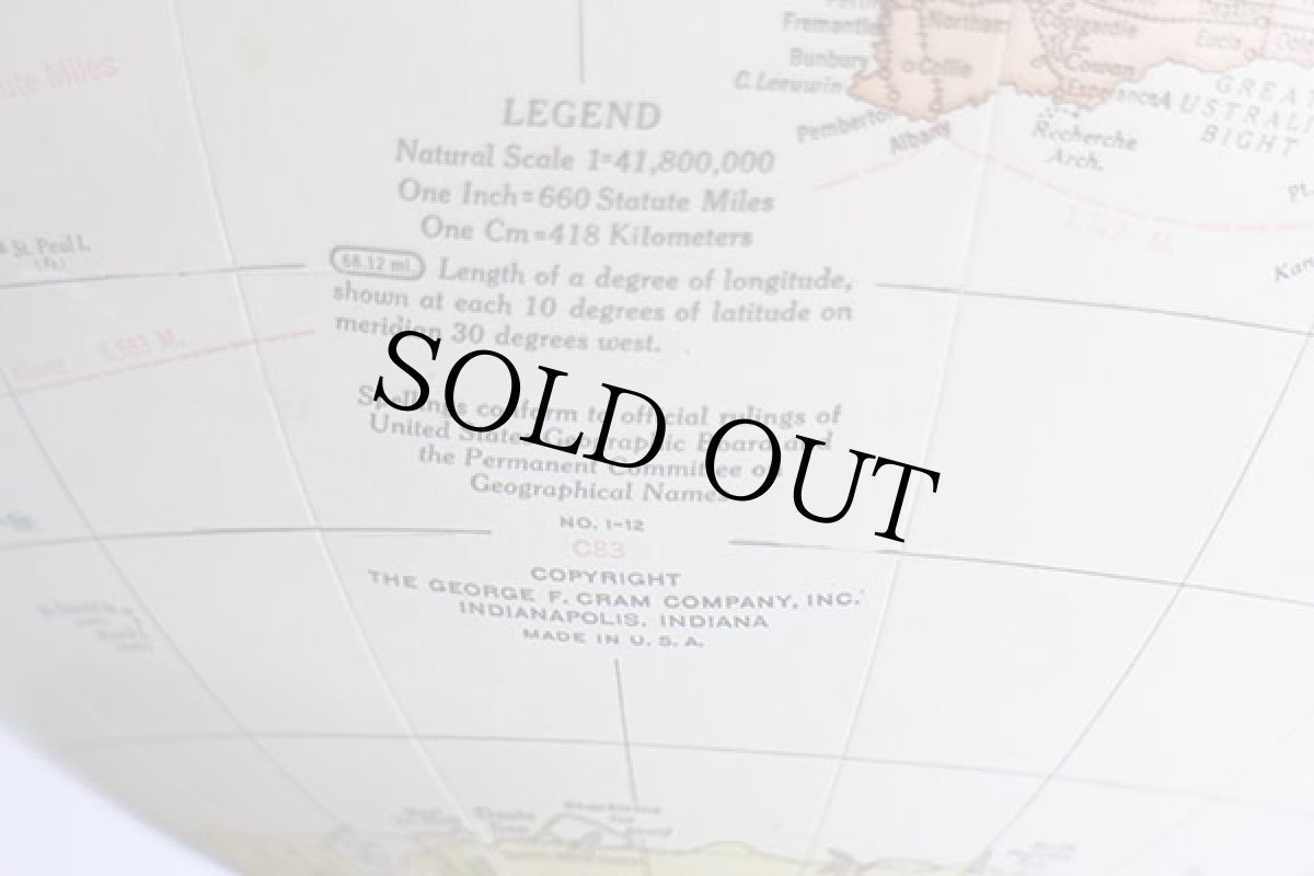 画像6: 80s USA製 GEORGE. F. CRAM 地球儀 12インチ (6)