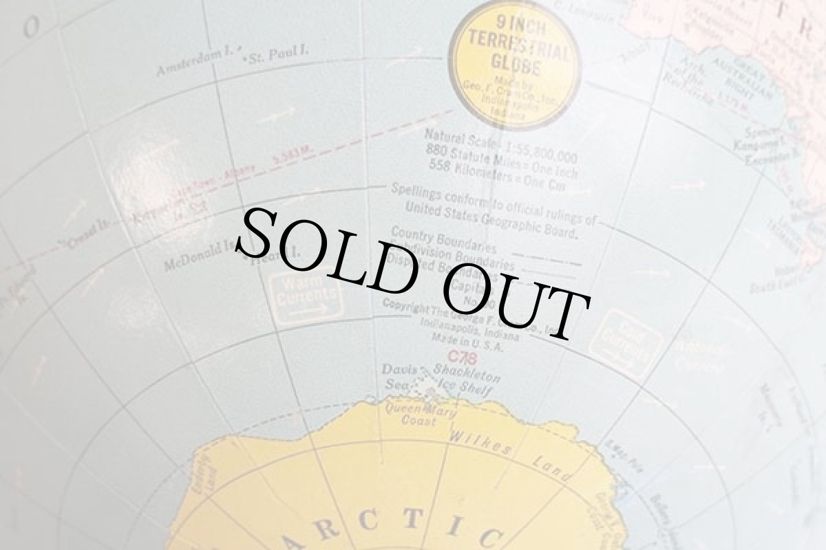 画像4: 70s USA製 George. F. Cram 地球儀 9インチ (4)