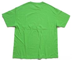 画像2: 00s DISNEYディズニー PIXAR MONSTERS UNIVERSITY モンスターズインク マイク ワゾウスキ コットンTシャツ 黄緑 XL (2)