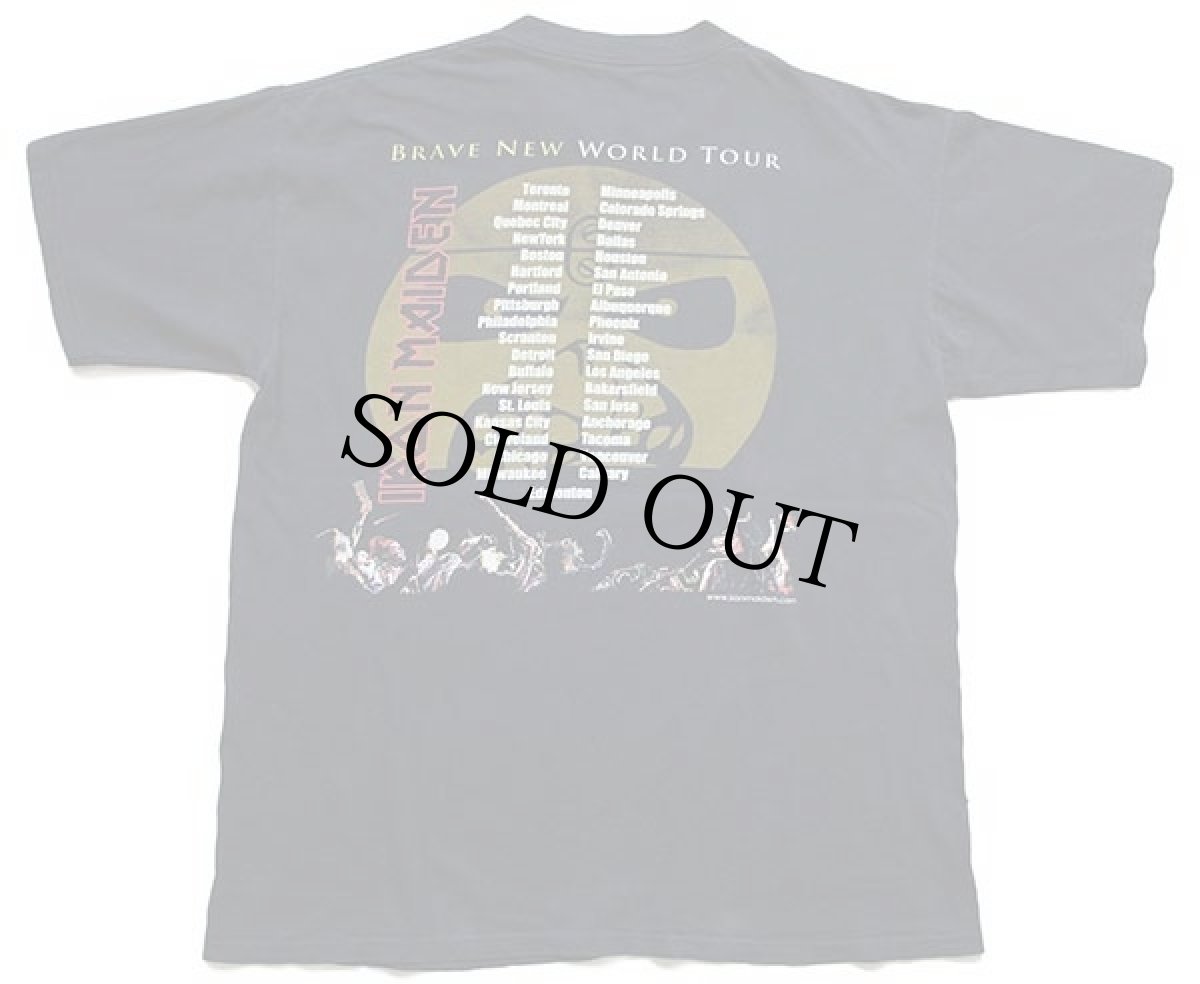 画像3: 00s IRON MAIDEN BRAVE NEW WORLD TOUR 両面プリント コットン バンドTシャツ 黒 XL (3)