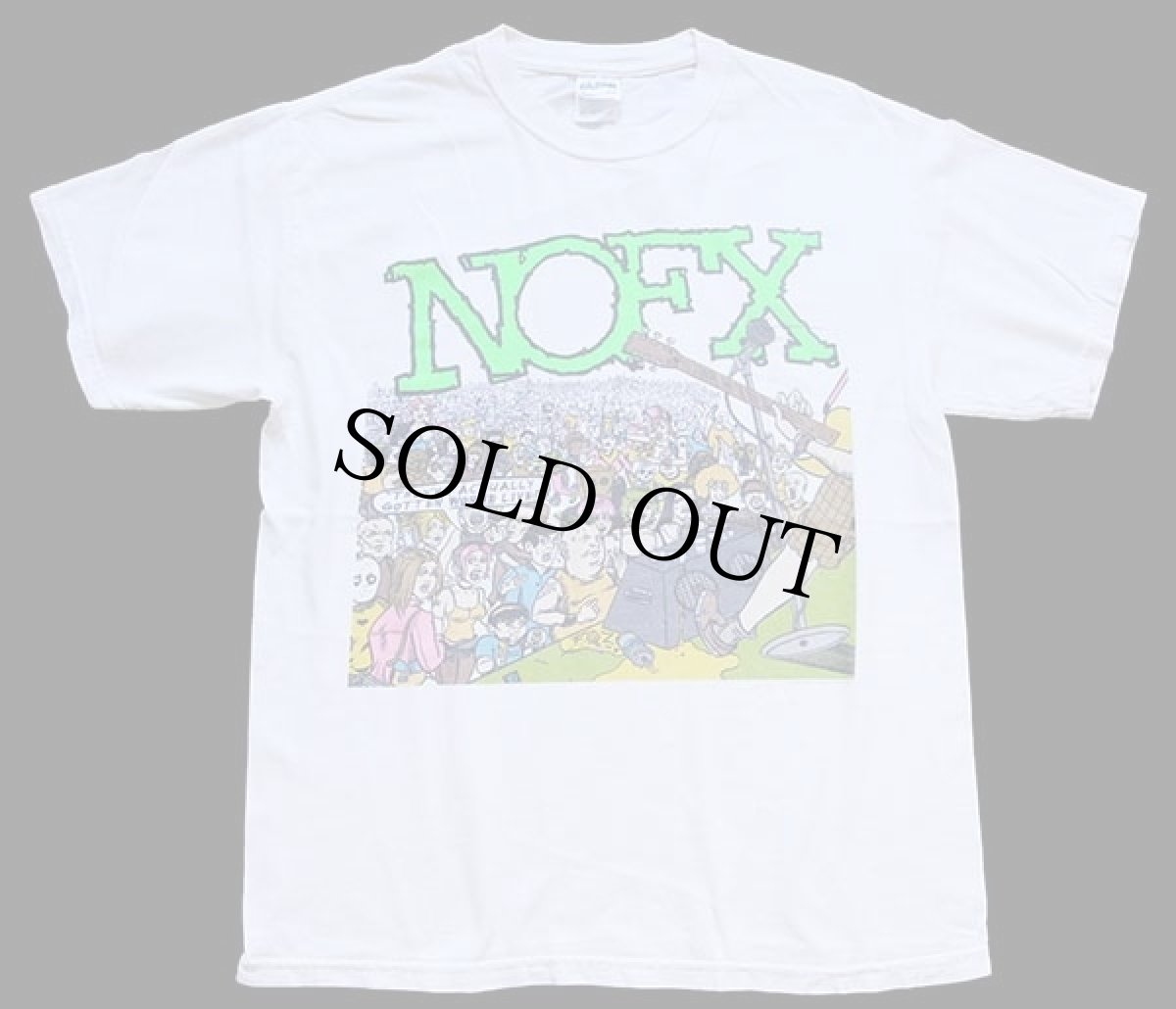 画像2: 00s NOFX コットン バンドTシャツ 白 M (2)