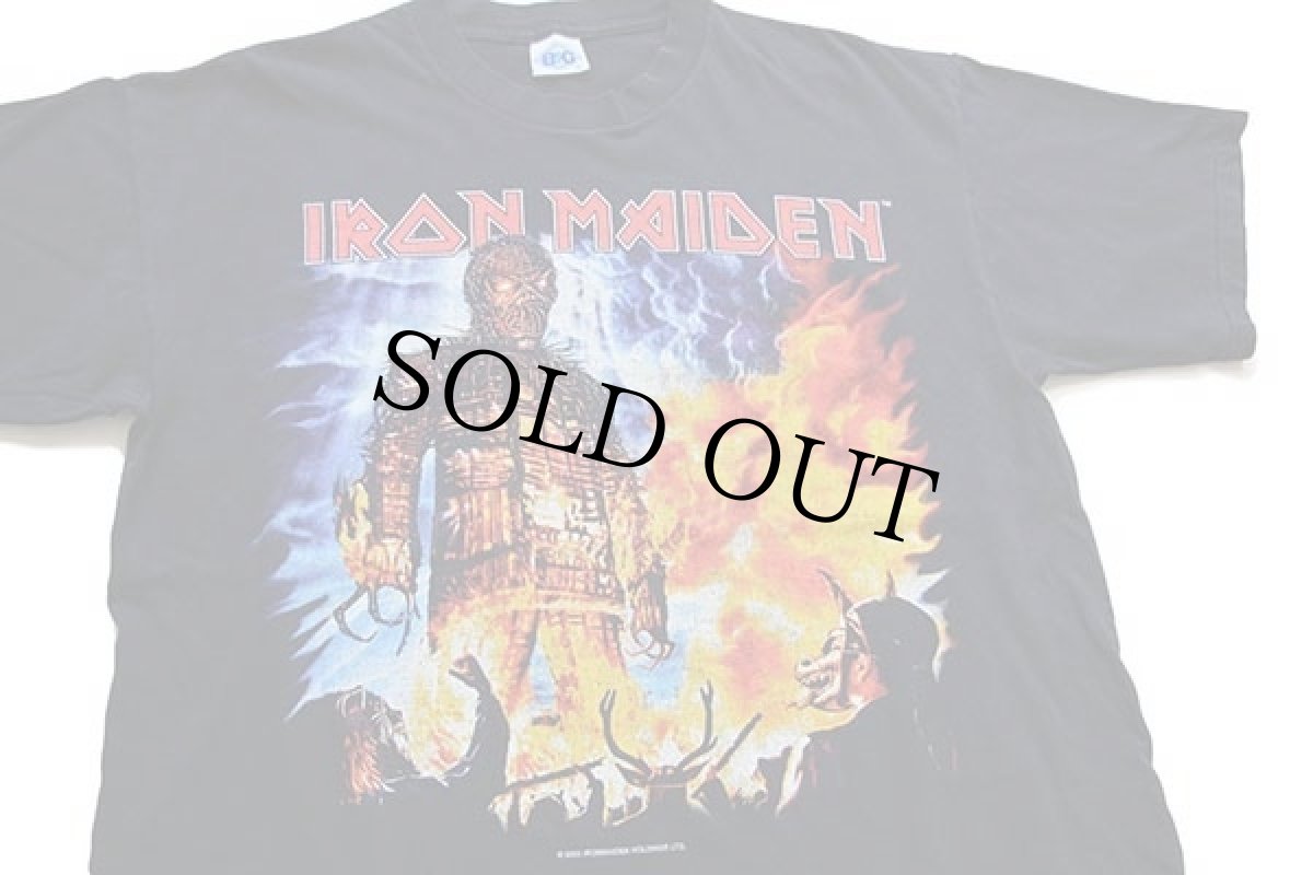 画像1: 00s IRON MAIDEN BRAVE NEW WORLD TOUR 両面プリント コットン バンドTシャツ 黒 XL (1)