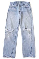 画像2: 80s USA製 Levi'sリーバイス 501 赤耳 デニムパンツ ボロ w31 (2)