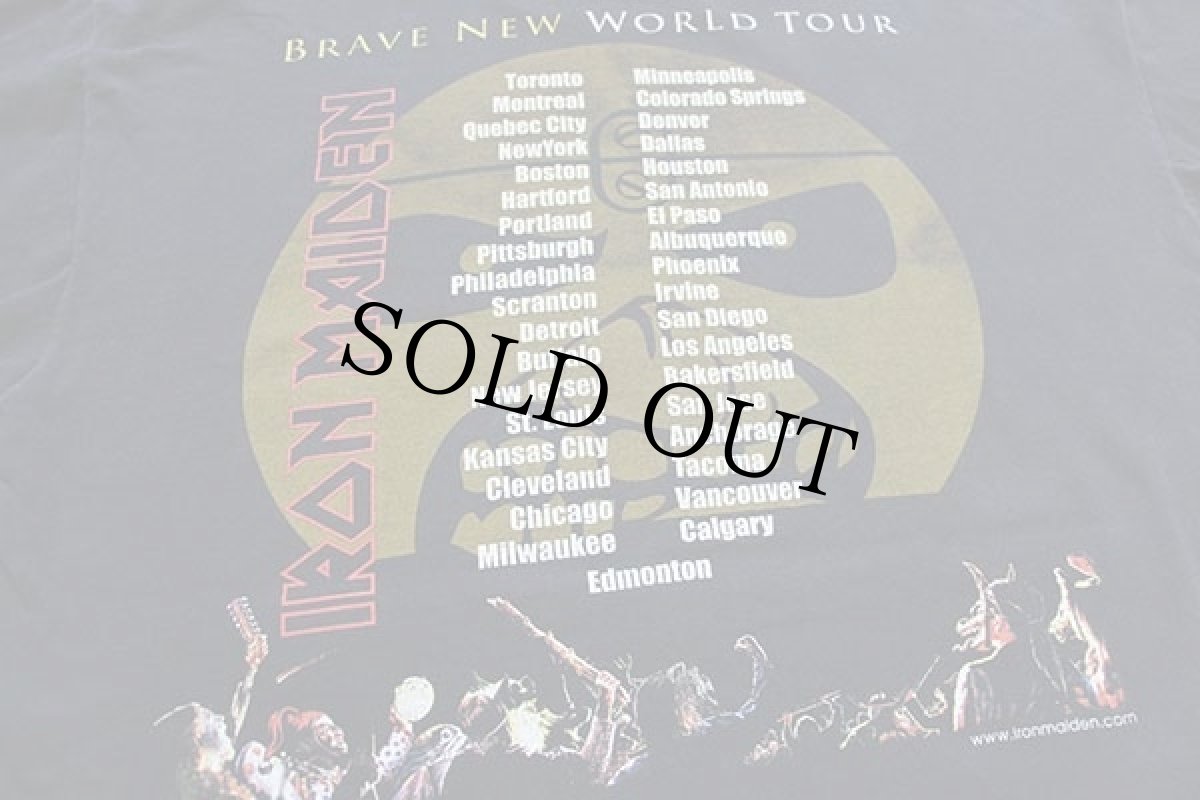 画像4: 00s IRON MAIDEN BRAVE NEW WORLD TOUR 両面プリント コットン バンドTシャツ 黒 XL (4)