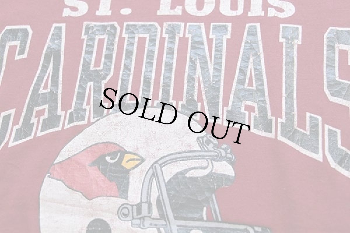 画像4: 80s USA製 Championチャンピオン NFL ST. LOUIS CARDINALS Tシャツ バーガンディ L (4)