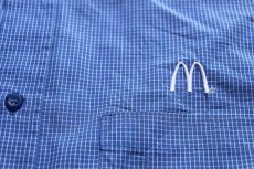 画像4: McDonald'sマクドナルド チェック ボタンダウン 半袖シャツ XL (4)