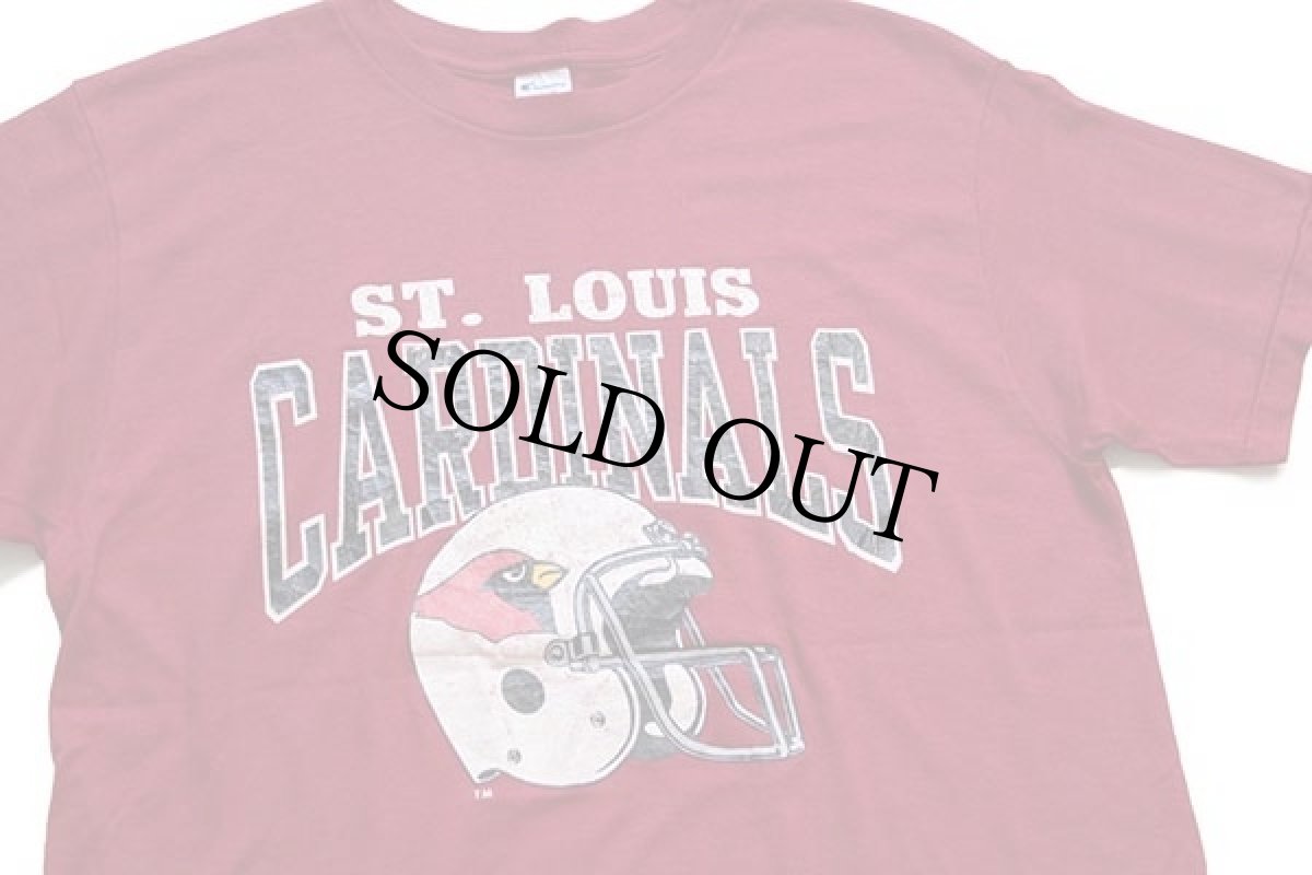 画像1: 80s USA製 Championチャンピオン NFL ST. LOUIS CARDINALS Tシャツ バーガンディ L (1)
