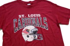 画像1: 80s USA製 Championチャンピオン NFL ST. LOUIS CARDINALS Tシャツ バーガンディ L (1)