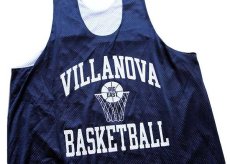 画像1: 90s USA製 Championチャンピオン VILLANOVA BASKETBALL リバーシブル ナイロン メッシュ タンクトップ 紺×白 XL★ゲームシャツ (1)