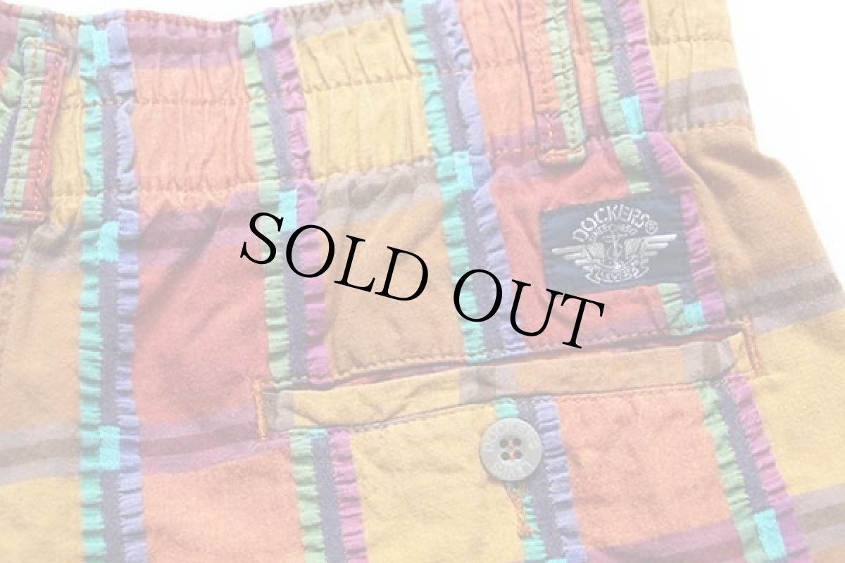 画像4: 90s DOCKERSドッカーズ チェック ワンタック コットン ショートパンツ w29★Levi'sリーバイス (4)