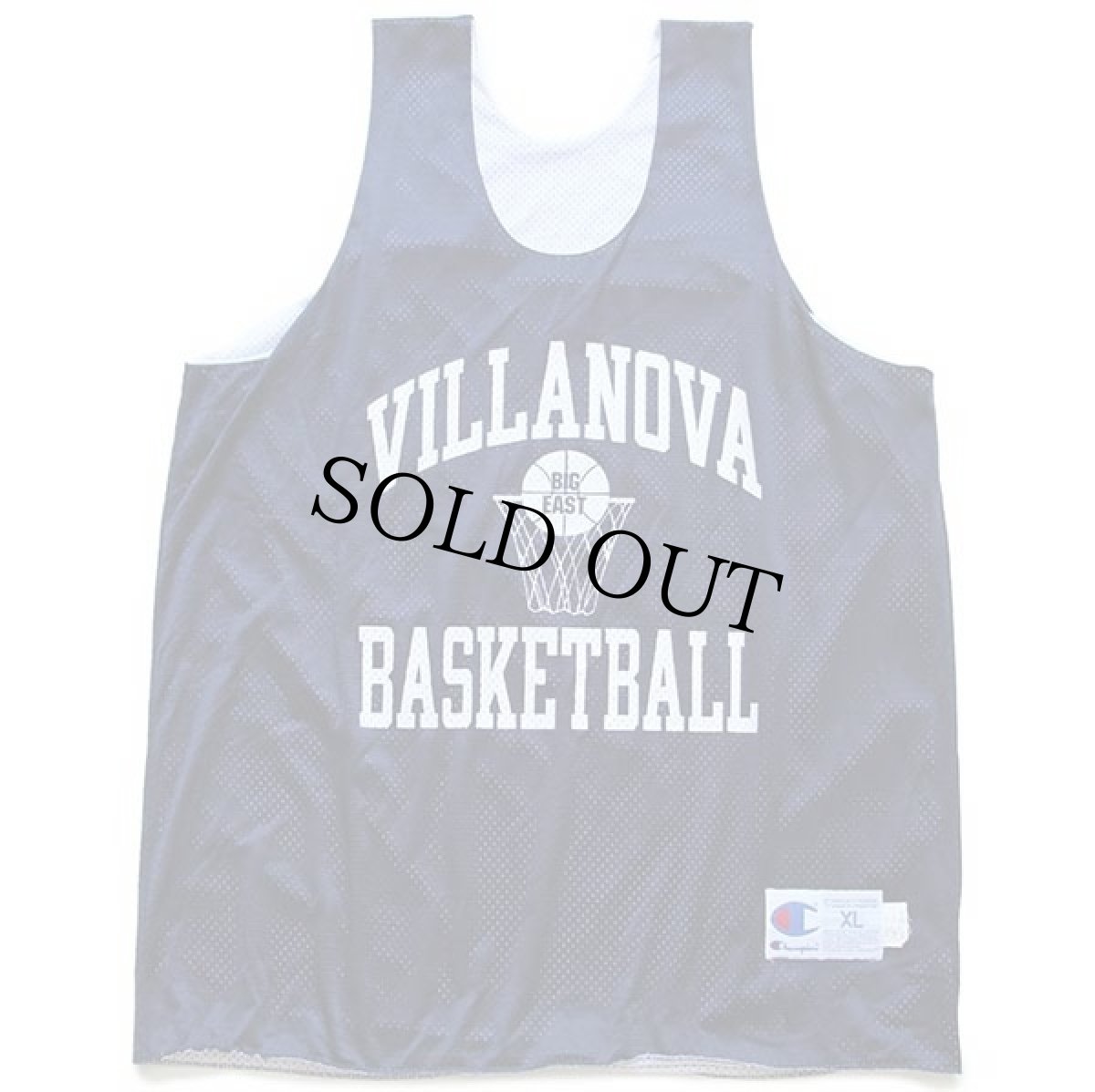 画像2: 90s USA製 Championチャンピオン VILLANOVA BASKETBALL リバーシブル ナイロン メッシュ タンクトップ 紺×白 XL★ゲームシャツ (2)