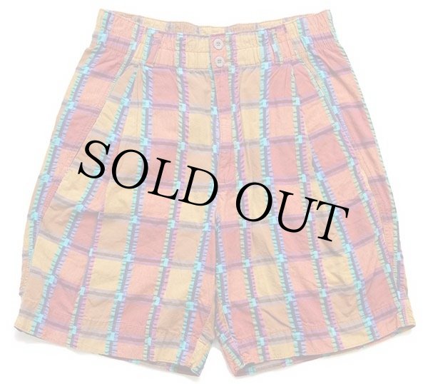 90s DOCKERS W34 2タック デニム ショートパンツ 90s DOCKERSドッカーズ チェック ワンタック コットン ショート