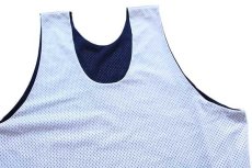 画像4: 90s USA製 Championチャンピオン VILLANOVA BASKETBALL リバーシブル ナイロン メッシュ タンクトップ 紺×白 XL★ゲームシャツ (4)