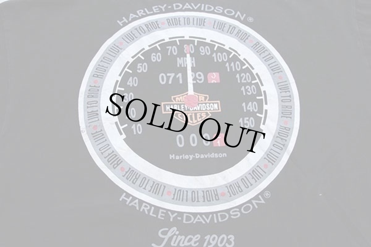 画像4: 90s USA製 HARLEY-DAVIDSON ハーレー ダビッドソン LIVE TO RIDE スピードメーター 両面プリント コットンTシャツ 黒 (4)