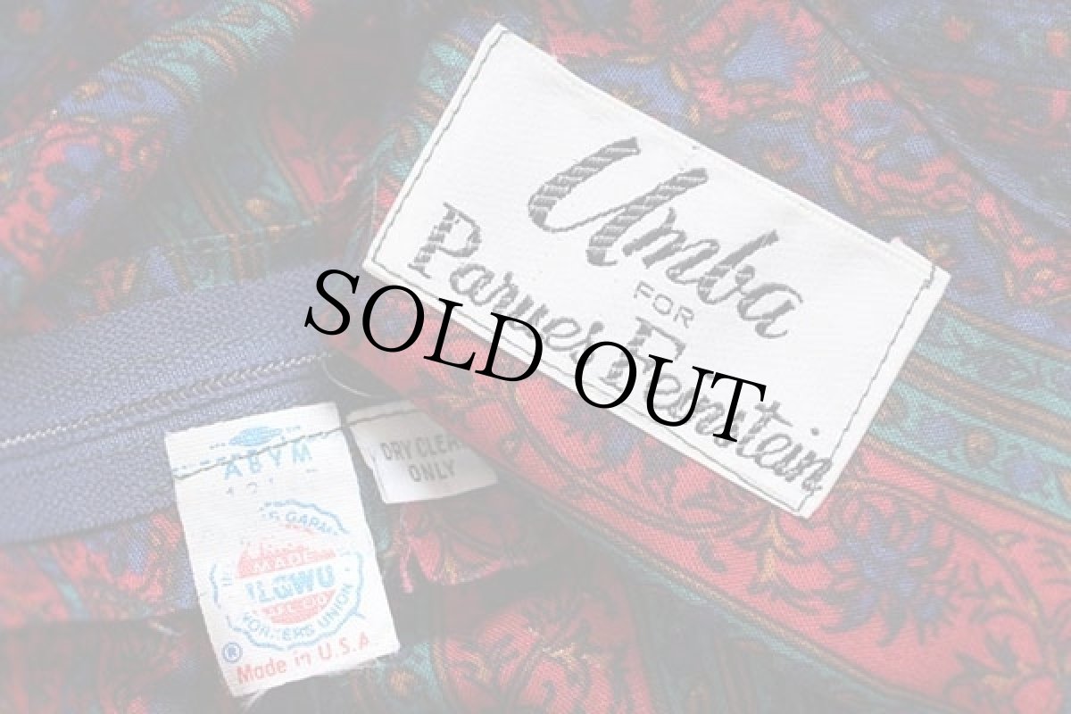 画像5: 70s USA製 Umba FOR Parues Feinstein エスニック柄 スタンドカラー ドルマンスリーブ 七分袖 ワンピース (5)