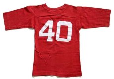 画像3: 70s USA製 Championチャンピオン ST.CLOUD STATE 40 ナンバリング コットン フットボールTシャツ 赤 キッズS (3)