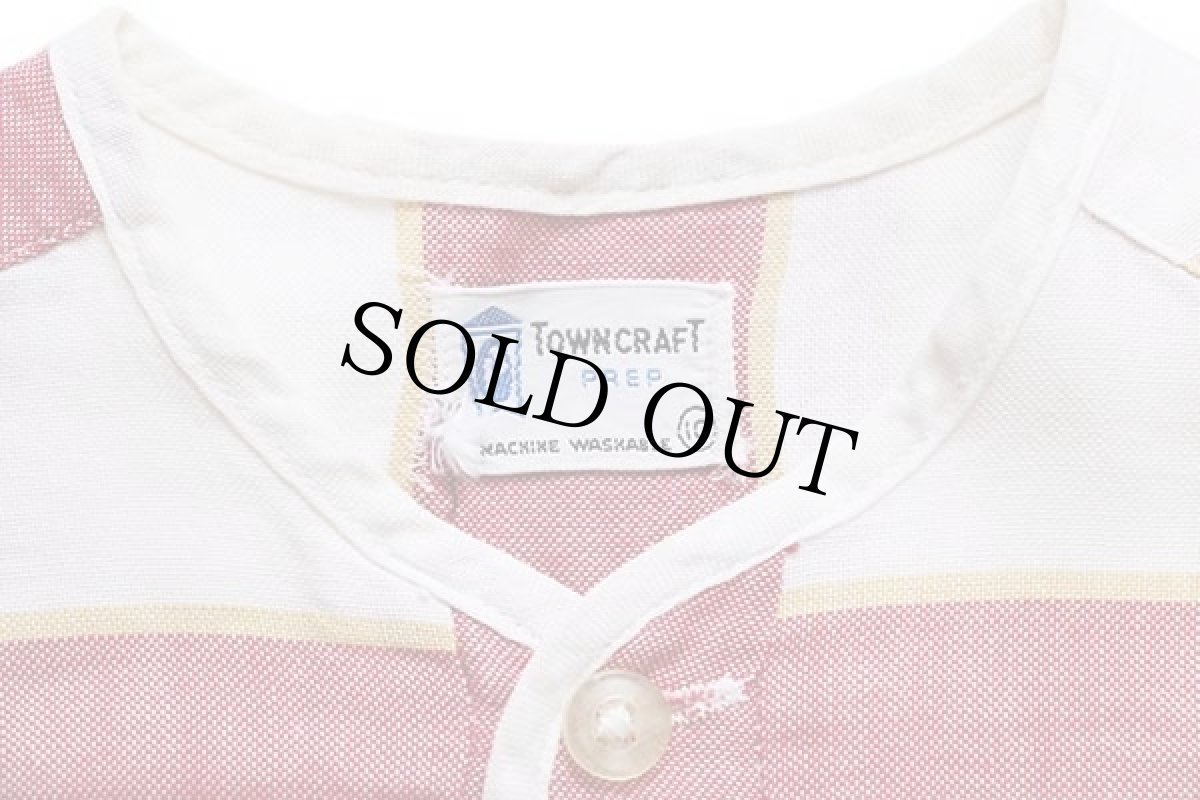 画像4: 60s Penneys TOWNCRAFT 太ボーダー ノーカラー プルオーバー 半袖 コットンシャツ キッズ10 (4)