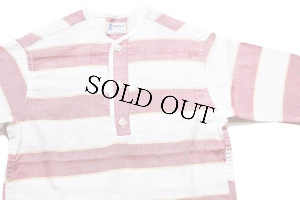 画像3: 60s Penneys TOWNCRAFT 太ボーダー ノーカラー プルオーバー 半袖 コットンシャツ キッズ10 (3)