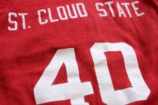 画像4: 70s USA製 Championチャンピオン ST.CLOUD STATE 40 ナンバリング コットン フットボールTシャツ 赤 キッズS (4)