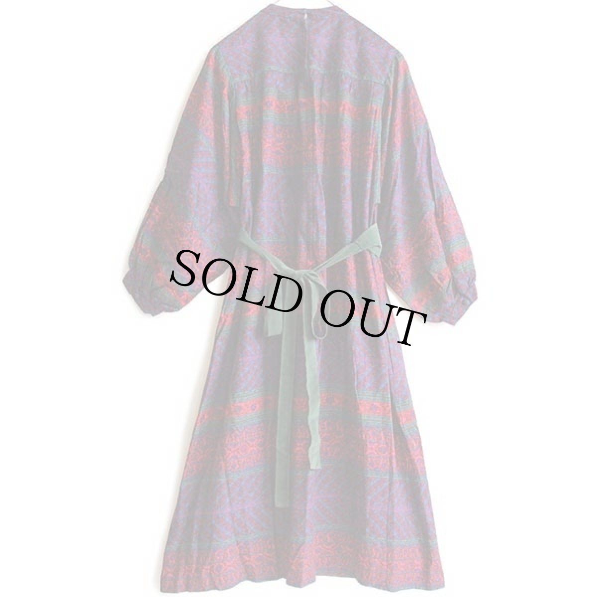 画像2: 70s USA製 Umba FOR Parues Feinstein エスニック柄 スタンドカラー ドルマンスリーブ 七分袖 ワンピース (2)