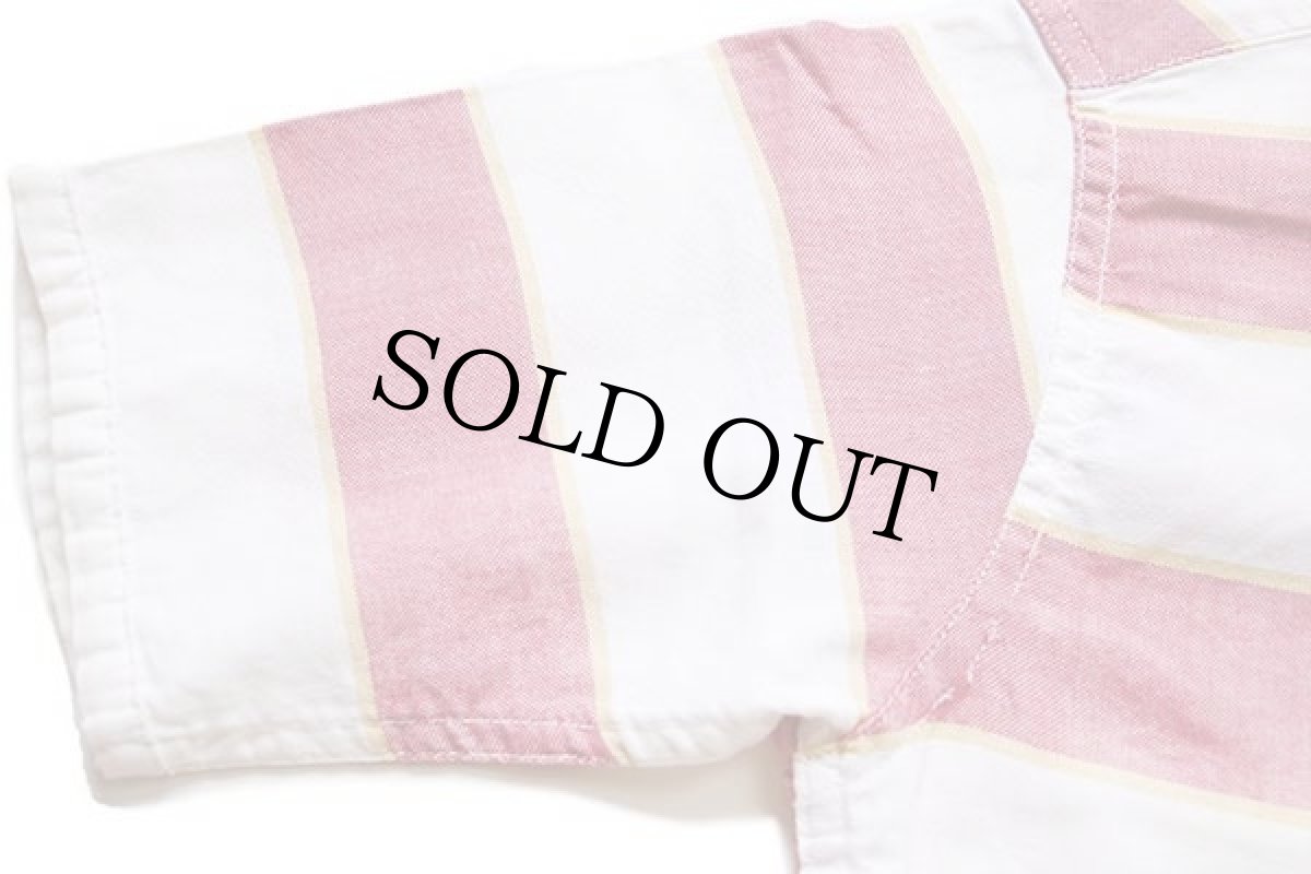 画像5: 60s Penneys TOWNCRAFT 太ボーダー ノーカラー プルオーバー 半袖 コットンシャツ キッズ10 (5)