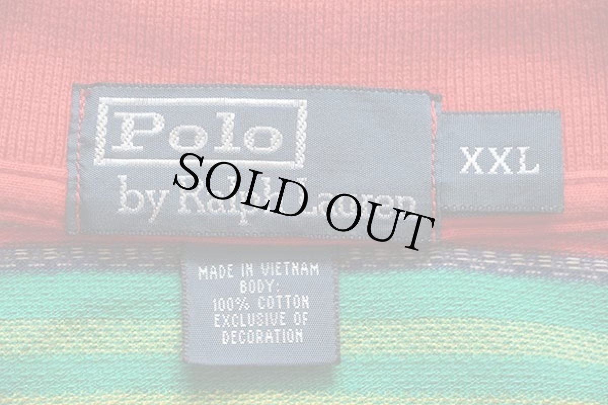 画像4: ポロ ラルフローレン ラグ柄 ジャガード コットン ポロシャツ XXL (4)