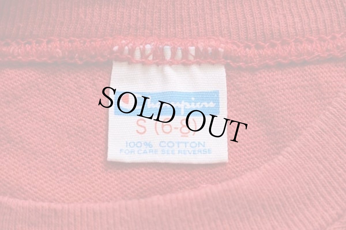 画像5: 70s USA製 Championチャンピオン ST.CLOUD STATE 40 ナンバリング コットン フットボールTシャツ 赤 キッズS (5)