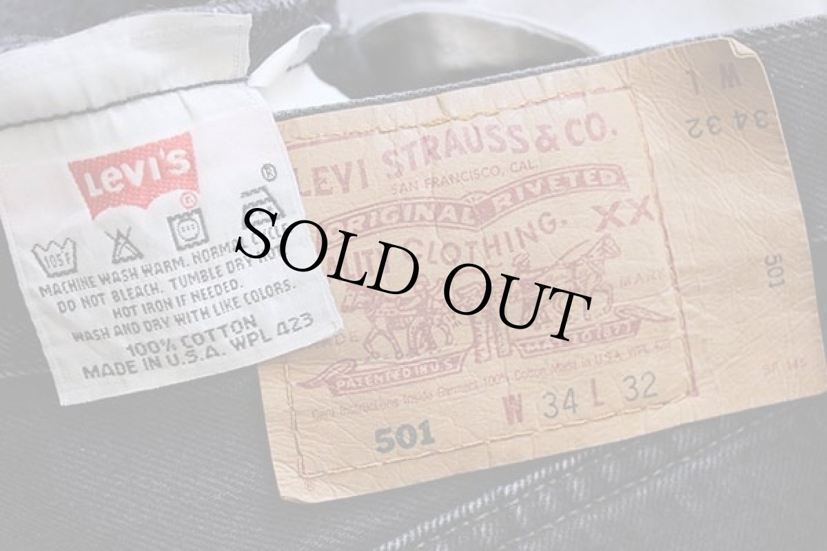 画像4: 90s USA製 Levi'sリーバイス 501 ペンキ飛び カットオフ ブラックデニム ショートパンツ W34★ショーツ (4)