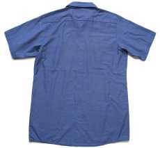 画像2: G&K SERVICES Pep Boysペップボーイズ パッチ付き 半袖 ワークシャツ ブルーグレー M (2)
